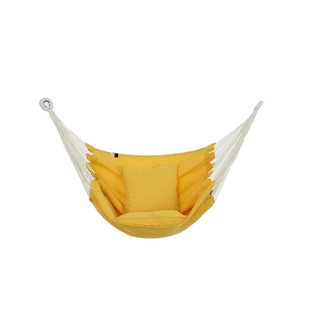 Hamaki Krzesło hamakowe Camping Huśtawka Hamak na zewnątrz i wewnątrz Wygodny i oddychający (Color : Giallo, Size : 130 * 100cm)