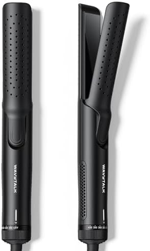 Wavytalk Airflow Styler Curling Iron, Cool Curl, 360° Cool Air Lock in Style for Lasting Curls, Reduces Damage, 2 in 1 Hair Straightener and Curler, 1.25 Inch, Anti-Scald for Short Long Hair