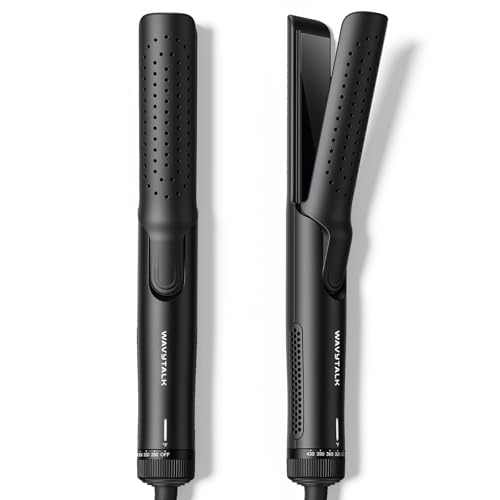 Wavytalk Airflow Styler Curling Iron, Cool Curl, 360° Cool Air Lock in Style for Lasting Curls, Reduces Damage, 2 in 1Hair Straightener and Curler, 1.25 Inch, Anti-Scald for Short Long Hair, Pink