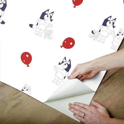 Bluey Keepy Uppy White Peel and Stick Wallpaper, RMK12801PLW by RoomMates - Used condition - Image 3