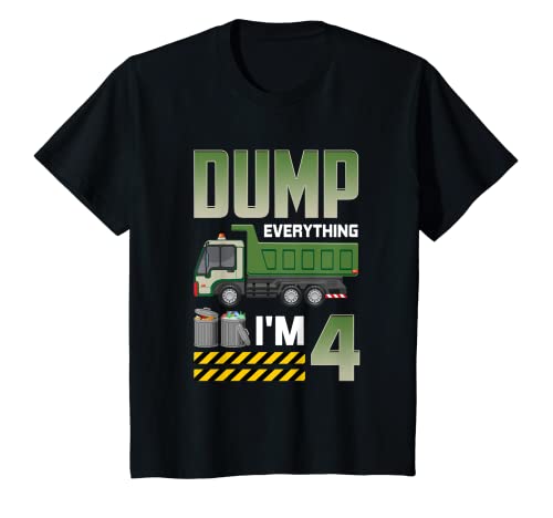 Enfant Recycling Trash 4 Year Old Garbage Truck 4th Birthday Boy T-Shirt