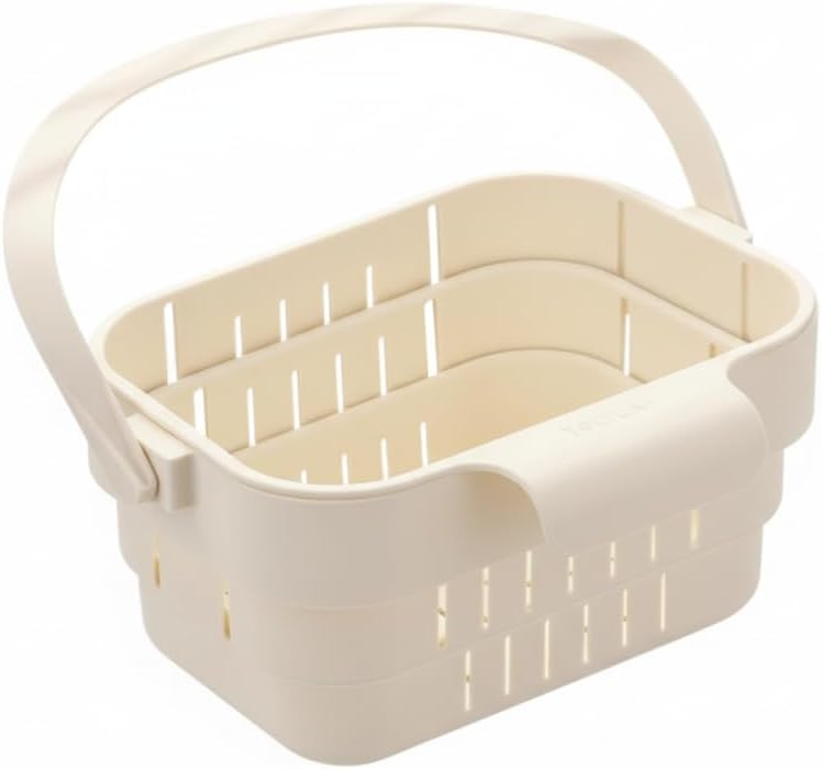 Sink Food Catcher Basket, Kitchen Sink Food Catcher Foldable Strainer Basket with Detachable Filter - White Plastic, Fits Most Kitchen Faucets
