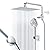 Rain Shower Head with Handheld Head High Pressure 12" Large Rainfall Showerhead+7-Spray Handheld Head Combo, 11" Shower Extension Arm, 71" Hose, 3 Settings Diverter, Chrome