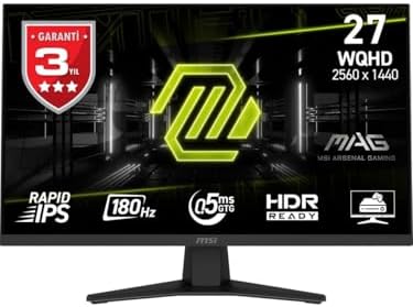 MSI 27" MAG 274QF, Gaming Monitör, WQHD, 16:9, Flat, Rapid IPS, 180Hz, 0.5ms (Min.), Adaptive-Sync - Görsel 1