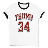 Arch Trump 34 Ringer Tee Shirt Unisex Large White/Black