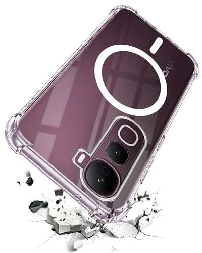 Image of Jkobi Shockproof Crystal-Clear Back Cover for Vivo Y400 Pro (Magsafe Wireless Support | Drop & Camera Protection | Hard Polycarbonate)