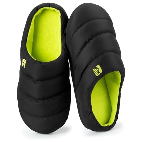 RockDove Men's Memory Foam Slipper Black Lime Cover