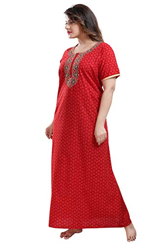 Image of TRUNDZ Women's Pure Cotton Nighty with Zip and Pocket