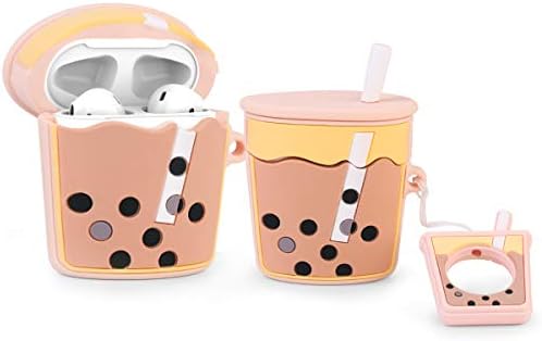 LEWOTE Airpods Silicone Case Funny Cover Compatible for Apple Airpods 1&2[Fruit & Food Series] (Cute Avocado)