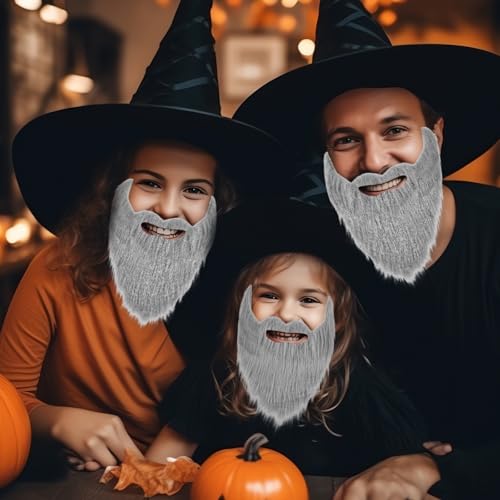 Fake Bart Grau Künstlicher Bart Tarnung Mexikanischer Neuheitsaufkleber Falscher Bart Realistischer Riemen Verstellbare Elastische Kordel Halloween Party Maskerade Falsche Bart Kostüm Weihnachten