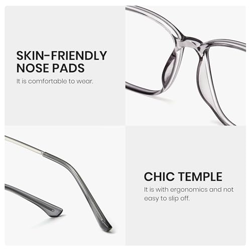 Image of Cyxus Photochromic Blue Light Blocking Glasses for Men Women, Lightweight Square Eyeglasses, UV Protection Transition Sunglasses for Computer Gaming Outdoor Daily Wear 8208iT43