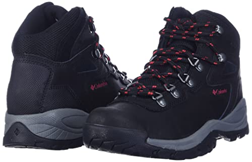 Columbia Sapato feminino Newton Ridge Plus para caminhada, Preto, vermelho papoula, 10