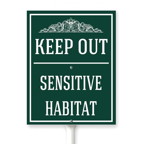 Houseuse Keep Out Sensitive Habitat Yard Sign With Stake Natural