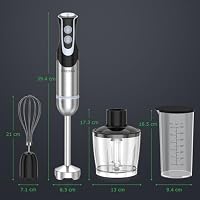 4-in-1 Stabmixer Edelstahl, 1000W Pürierstab – Ansicht 9