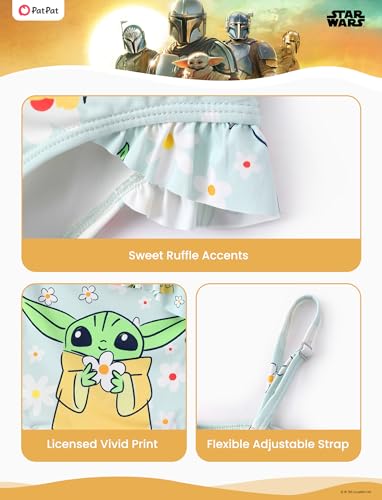 Image of Disney Stitch Frozen Marvel Minnie Mouse Girls Swimsuits Ruffle One Piece Bathing Suits UPF 50 Swimwear Quick Dry Size 2-13Y