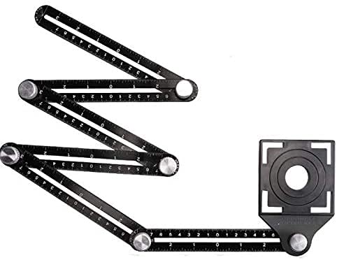 Règle d'angle numérique articulée en aluminium à double graduation noire