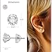 Jewelili 10K White Gold 6MM Round Cut White Cubic Zirconia Solitaire Stud Earrings for Women | Classic Jewelry with Gift Box | Timeless Fashion Jewelry Gift for Her | Dainty Earrings