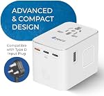Adaptateur universel de voyage OREI Tout en un adaptateur de puissance international avec 2.4A Double USB, Chargeur mural d'adaptateur de voyage pour adaptateur européen UK, EU, AU, Couvertures pour l'Asie 150+ Pays
