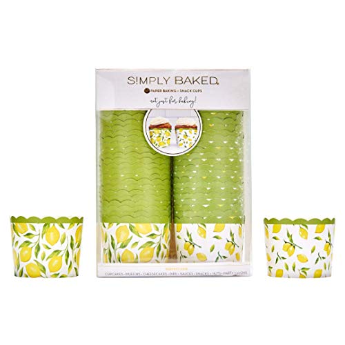 Simply Baked Large 5 Ounce Disposable Paper Baking Cups, 100 Pack Of Cupcake Muffin Wrappers For Baking Or Party, Treats, Candy, And Snack Cups, Lemon Drop #TOP3