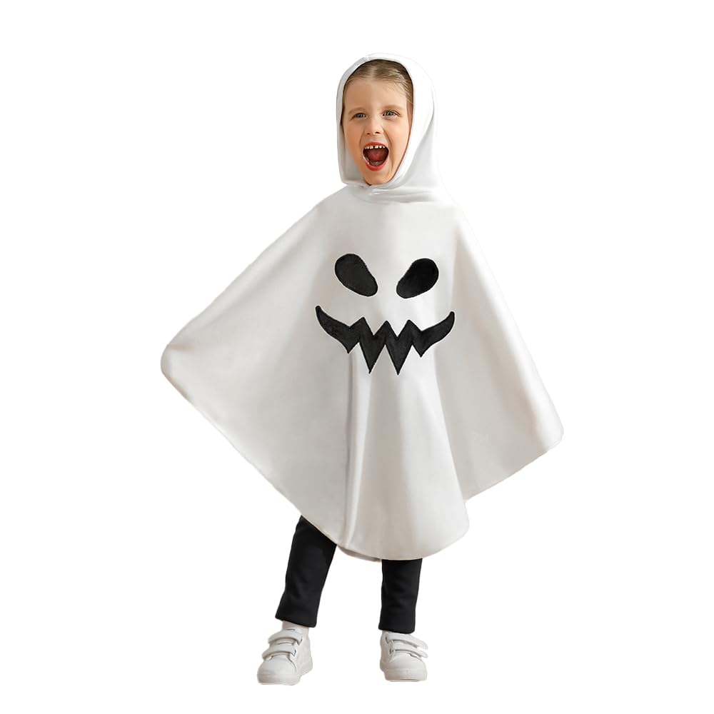 Usaibhir Toddler Kids Ghost Costume Boy Girl White Cloaks Halloween Outfit Wizard Cosplay Party Costumes Robe Fancy Dress