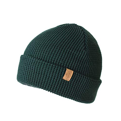 Classic Thermal Ribbed Waffle Knit Knit Beanie Hat with Stretch Cuff- Converts to Winter Slouch...