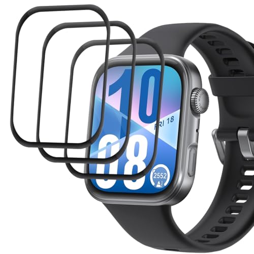 AnnhanT Protector Protector de Pantalla para HUAWEI Watch FIT 4, 3 Piezas Flexible Transparente Proteccion Película [No Cristal Templado], HD Ultra suav Anti-Arañazos