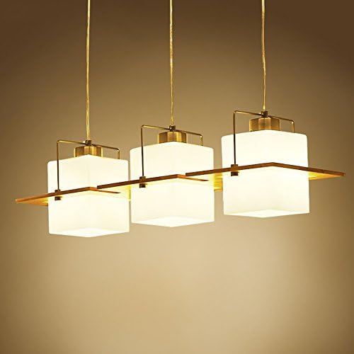 Pendant chandelier Japanese-style Lamps, Living Room Lamp 3 Led Light Wood Wooden Chandeliers