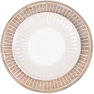 Primitives by Kathy Ribbed Wood Charger Plate