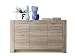 Produktbild trendteam Wohnzimmer Sideboard Kommode Schrank Cougar, 143 x 84 x 40 cm in Eiche San Remo Hell Dekor mit viel Stauraum