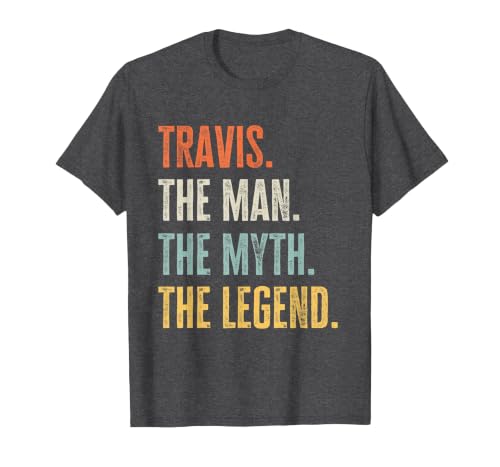 Travis The Best, Man Myth Legend, Funny Best Name Travis T-Shirt, Men, Dark Heather Grey, XX-Large