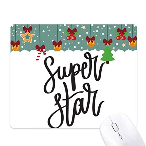 Tapis de souris citation Noël Super Star en caoutchouc à offrir aux collègues