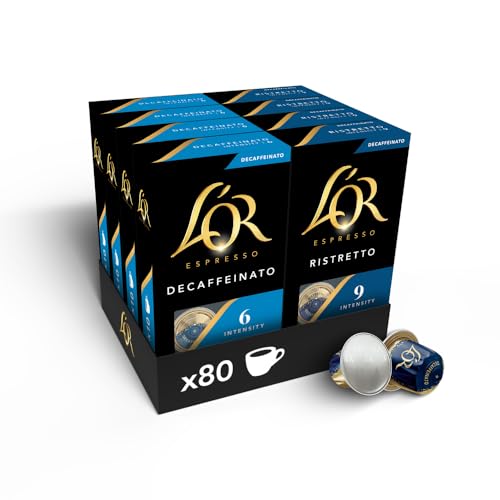 L'OR Espresso Descafeinado Surtido de Cápsulas de Café 2 sabores | Intensidades 6 a 9 | 80 Cápsulas Compatibles Nespresso (R)*