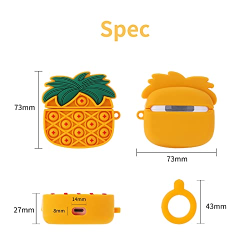 La Case, Cute Pineapple Fidget Pop Airpods Pro Case 3D Funny Cover For Women Girls Or Boys (Orange) #TOP3