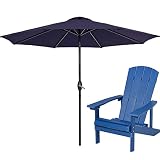MISSBRELLA Outdoor Umbrella 9ft Patio Umbrella and Plastic Weather Resistant Adirondack Chair