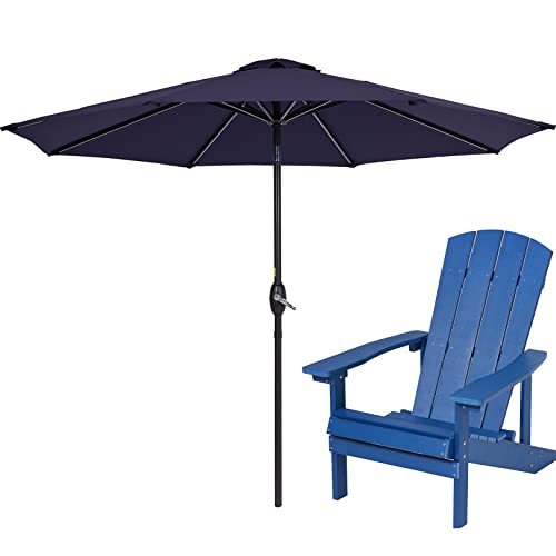 Missbrella Outdoor Umbrella 9Ft Patio Umbrella And Plastic Weather Resistant Adirondack Chair #TOP8