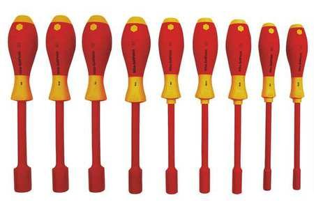 Nut Driver Set, 9 Pieces, SAE, Solid, Ins