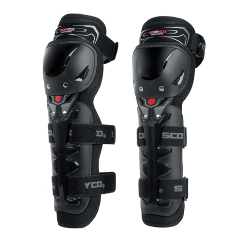 Scoyco Motorcycle Knee Pads - CE Level 1 Adjustable Motocross Knee Guards Protective Gear for Outdoor Cycling Racing Sports
