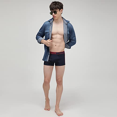 Image of sporto Men's Mid-Rise Super Soft & Comfortable Solid Cotton Square Trunks with No-Fold & No-Pinch Elastic Waistband (Combo Pack)