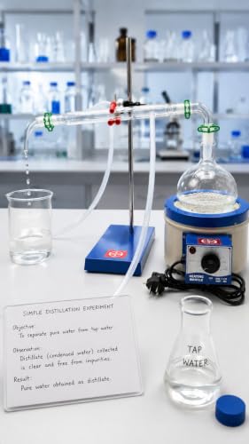 Image of ISKO Borosilicate glass Distillation Apparatus with Heating matnle and accesorries for Essential oil and Gomutra (5000 ML)