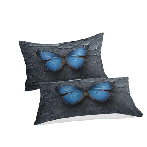 Set housse de couette 3 pièces microfibre super douce motif papillon 3D