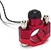 JFG RACING CNC Dirt Bike Engine Stop Start Kill Switch Button CNC with Mounting Backplate Universal for CRF XR CR Hawk 125 230 250 300 450 650 - Red