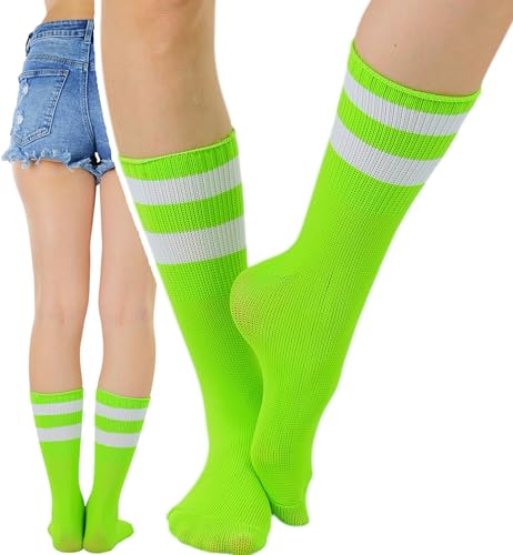 Image of ToBeInStyle Women's Acrylic Ankle Hi With Double Stripe Top Crew Fun Athletic Socks