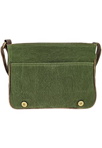 Pasta Lenna's Mini Carteiro Vintage Transversal de Lona LE06 Verde
