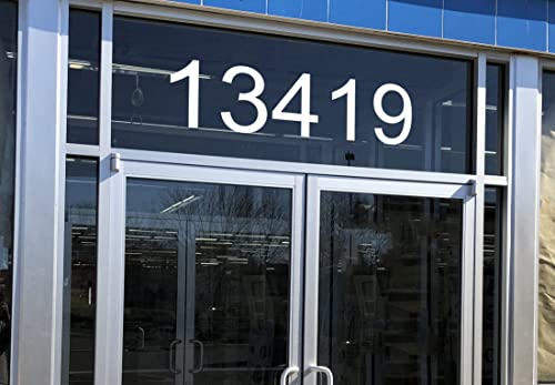White - Storefront Address Numbers - 6" Tall - Custom Vinyl Decal - Die Cut Sticker - Business Glass Window #TOP1