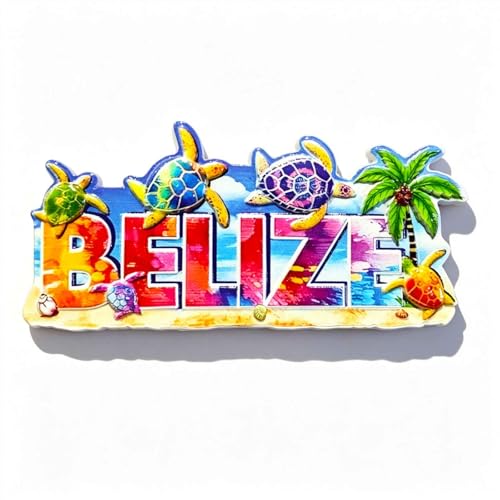 Imán Decorativo de Resina 3D Tortuga Belize 3.94 x 1.97 pulg
