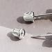 Solid 14K White Gold Earrings Men Women 5mm Round CZ Stone 1 CTW Bezel Studs Screwback Stud Earrings