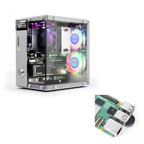 Pironman 5 Mini PC Case + Micrófono Mini Micro USB 2.0 para Raspberry Pi 5 miniatura 1