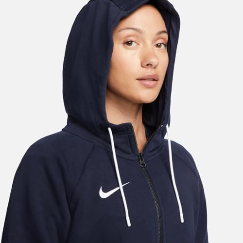 Nike Damen Nk Flc Park20 Fz hættetrøje Hoodie Und Rei verschluss Sweatshirt, Obsidian/Weiß/Weiß, XL EU