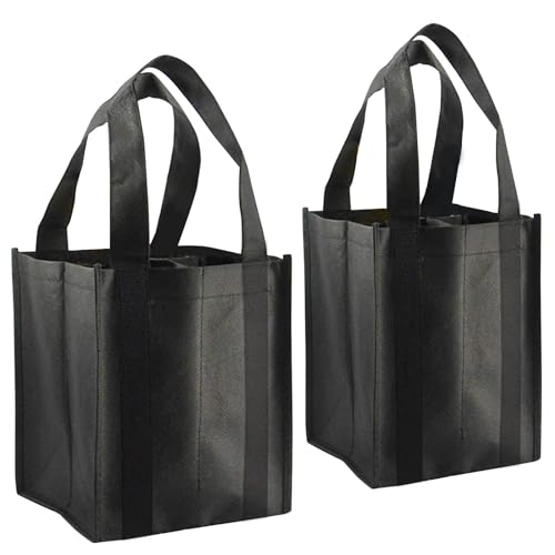 GWAWG Bolsa Portabotellas de 2 Piezas para 6/4 Botellas de Vino con Asa de Transporte para Pesca, Camping, Viajes, Compras y Almacenamiento