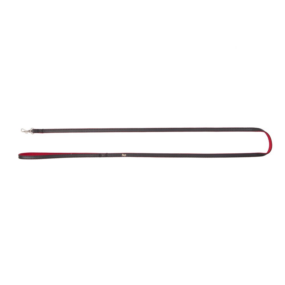 Dingo Basic Leash Made of Leather Imitation Useful for Dogs and Cats Black and Red 13149, Black/Red, 2 x 130 cm